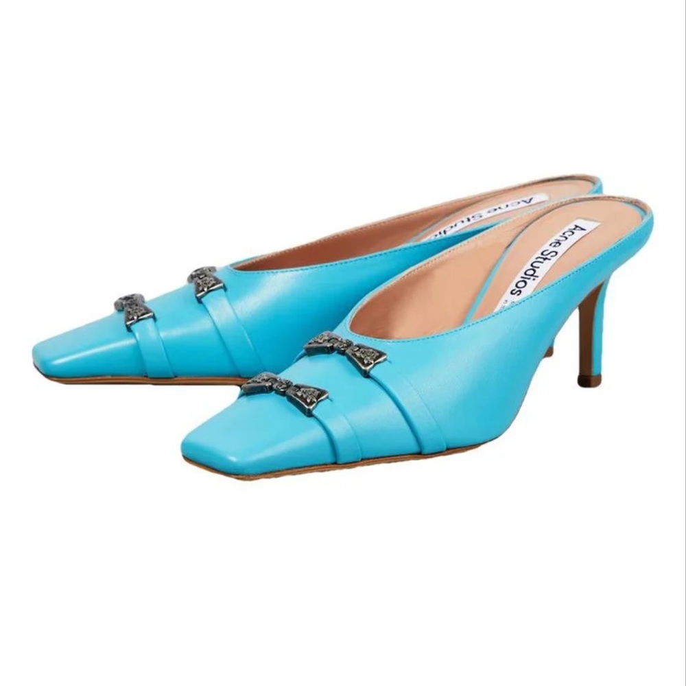 Acne Studios Blue Bow Buckle Mule
